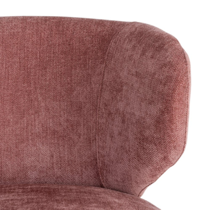 Fotoliu rotativ din stofă roz cu bază rotundă [3]