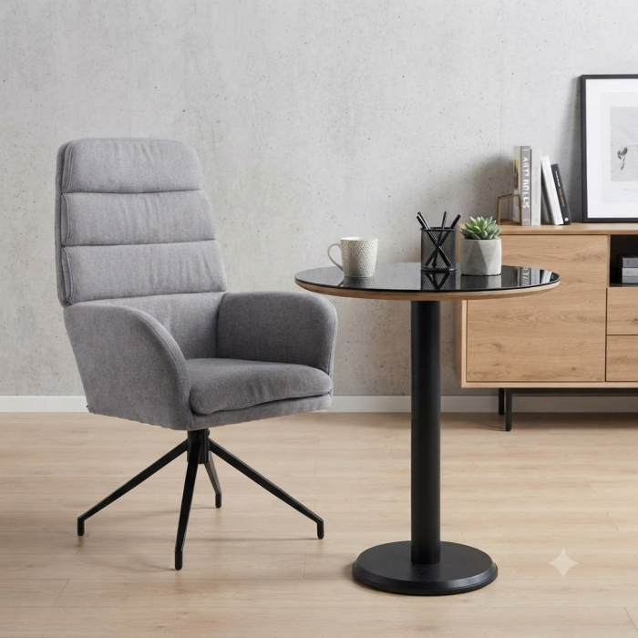 Fotoliu ergonomic rotativ gri cu spătar înalt – model Girar [6]