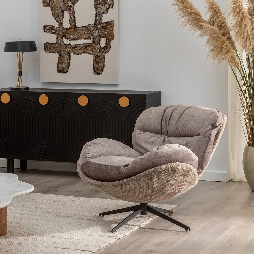 Fotoliu Rotativ Oficina Gri, Stofa Otel - CreativDeco.ro [2]