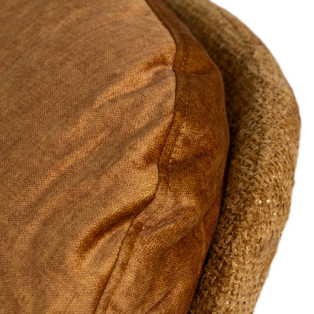 Fotoliu rotativ Oficina, maro caramiziu, stofa otel [9]