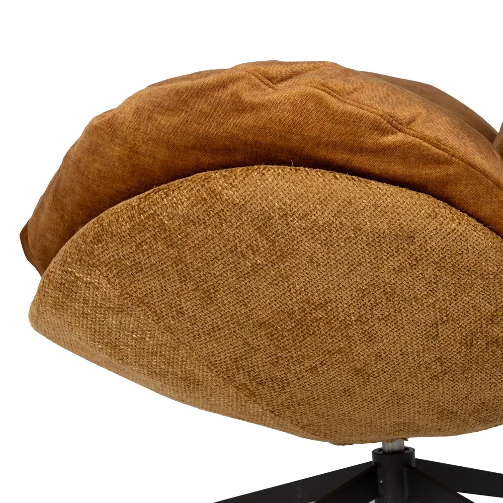 Fotoliu rotativ Oficina, maro caramiziu, stofa otel [10]