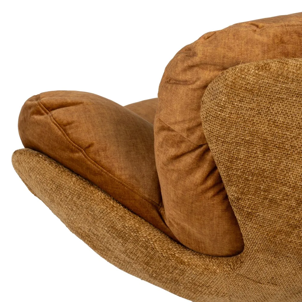 Fotoliu rotativ Oficina, maro caramiziu, stofa otel [8]