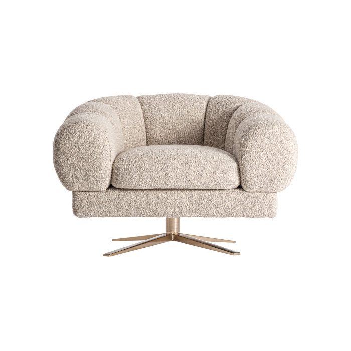 Fotoliu rotativ living crem cu bază aurie [3]