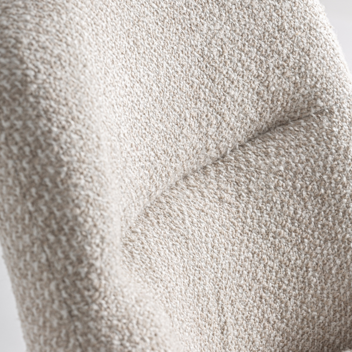 Fotoliul rotativ tapitat din bumbac bej cu baza metalica Essen 57x60,5x80 cm [6]