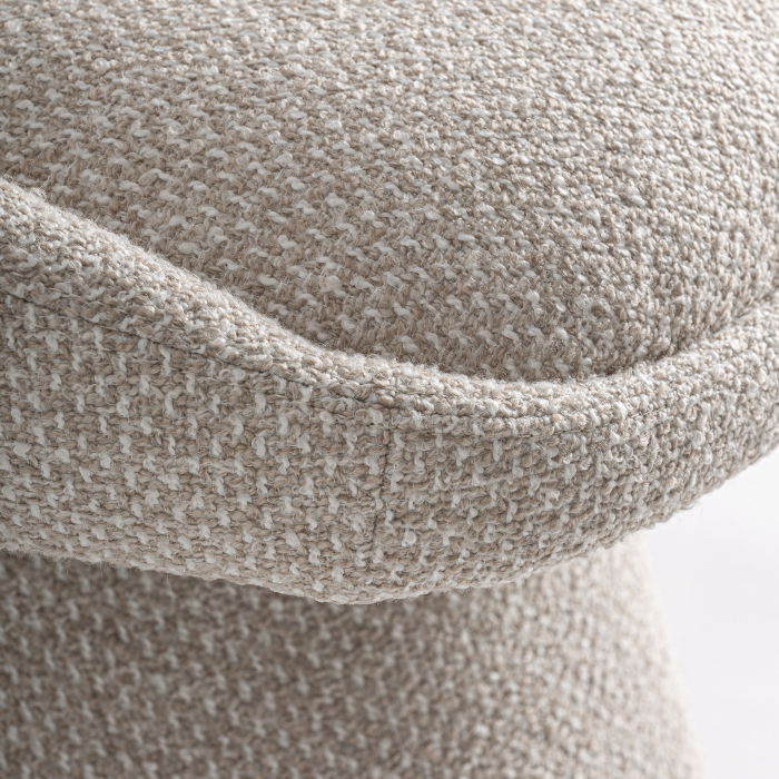 Fotoliul rotativ tapitat din bumbac bej cu baza metalica Essen 57x60,5x80 cm [5]