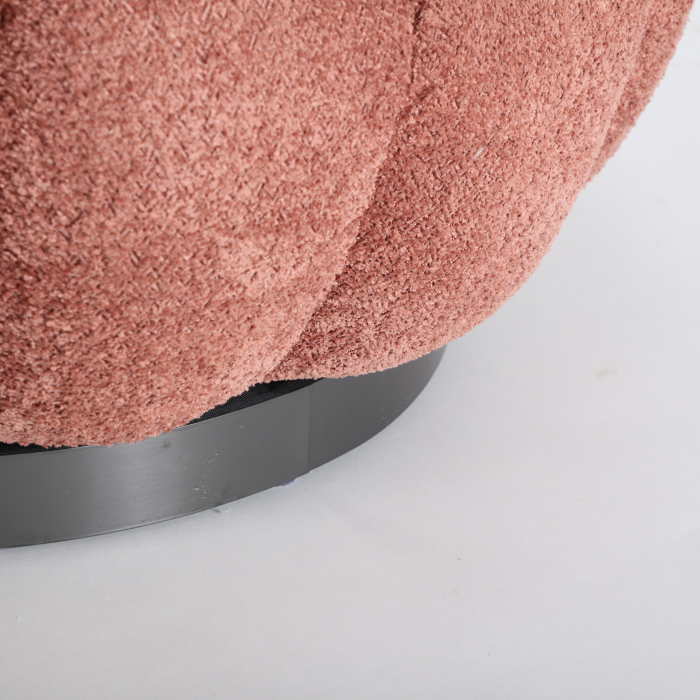 Fotoliu rotativ din bumbac boucle terracotta Ayent 93 x 90 x 67 cm [4]