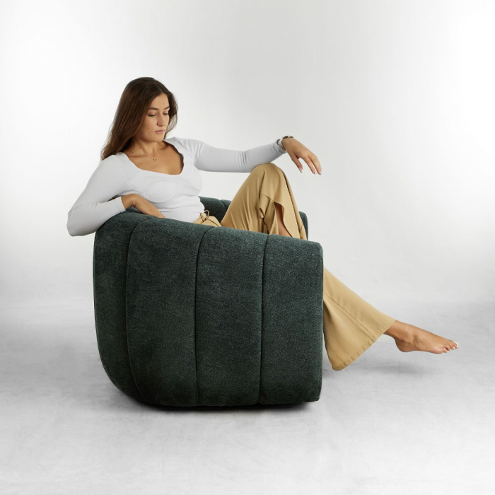 Fotoliu Ascot verde apă – vedere frontală în decor elegant [3]