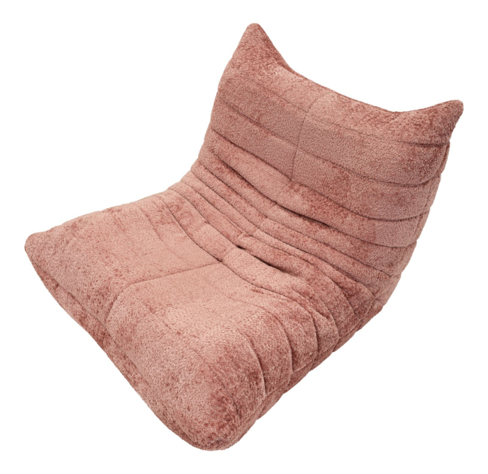 Fotoliu roz stofa boucle design sculptural 103 cm [8]