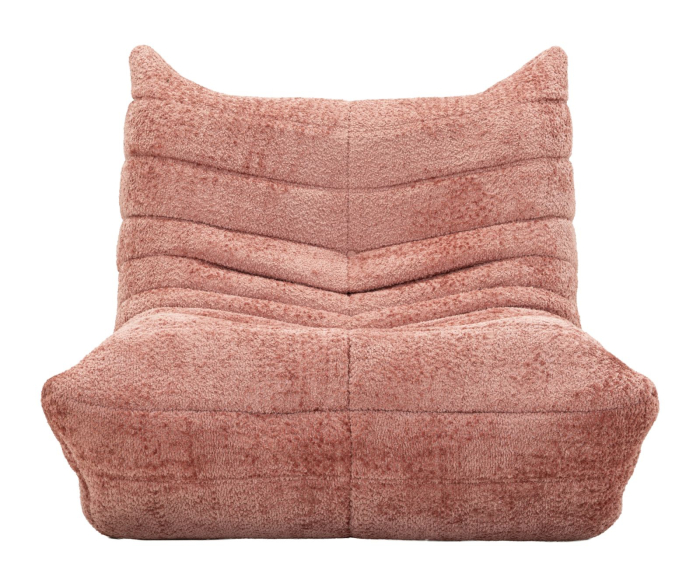 Fotoliu roz stofa boucle design sculptural 103 cm [2]