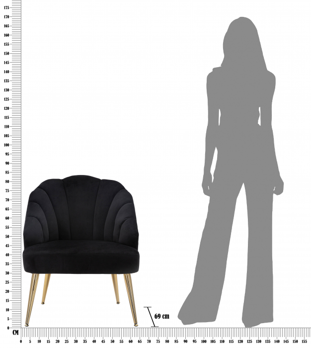 Fotoliu Shell negru, textil, creativdeco.ro [10]
