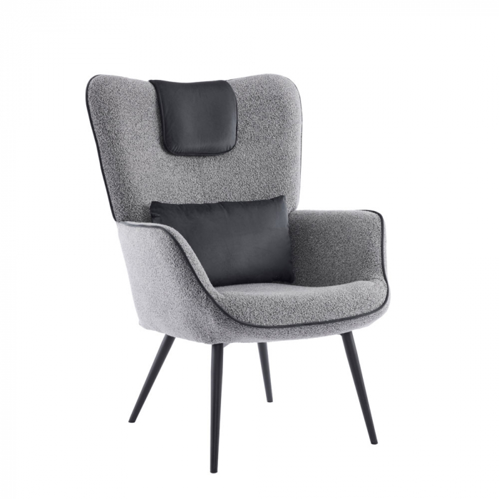 Fotoliu Manifest Armchair gri silver design ergonomic contemporan - vedere frontală în decor interior [1]