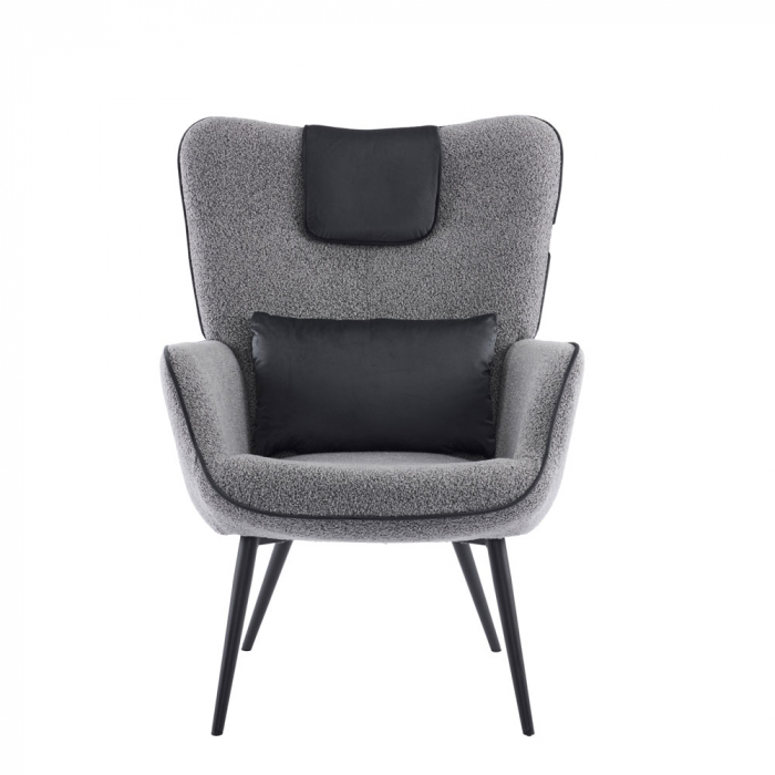 Fotoliu Manifest Armchair gri silver design ergonomic contemporan - vedere frontală în decor interior [2]