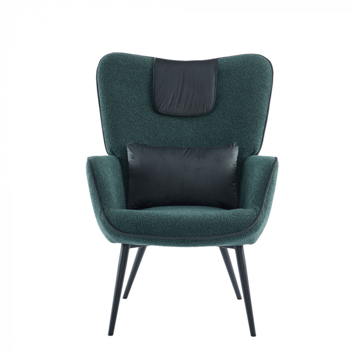 Fotoliu Manifest Armchair verde adânc rotunjit elegant - vedere laterală în decor natural [2]