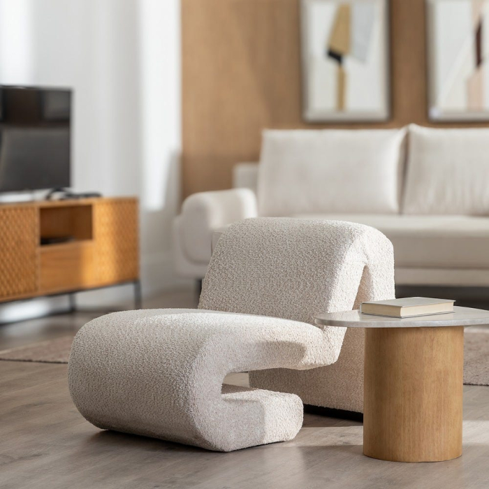 Fotoliu YOKOHAMA Plus, Stofa boucle Crem - creativdeco.ro [12]