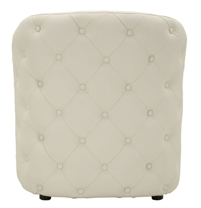 Fotoliu tapițat alb tip scoică cu taburet rotund inclus design elegant [7]
