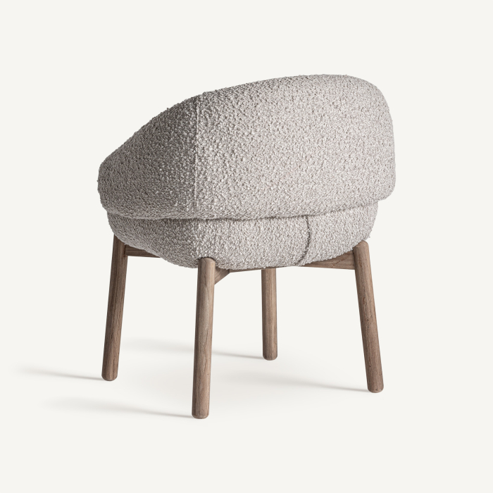 Fotoliu tapitat cu formă organică și structură din lemn Jacquard [4]