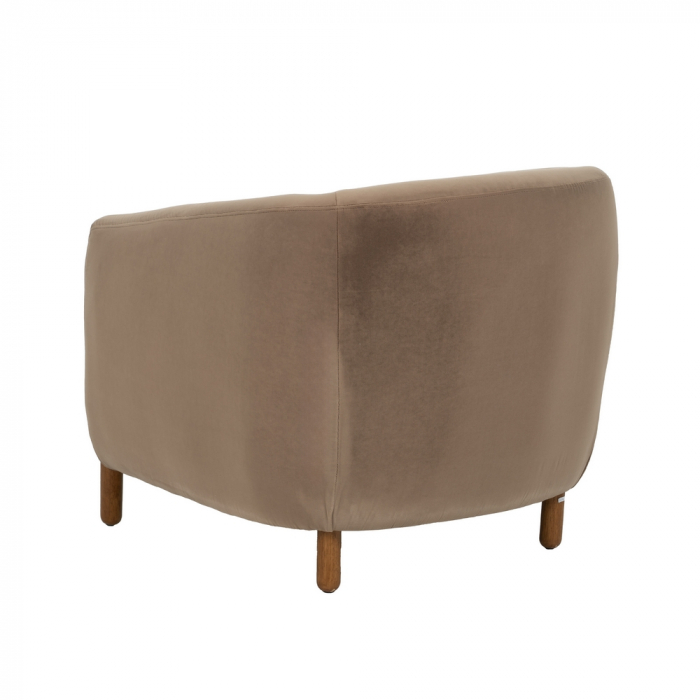 Fotoliu taupe catifea si lemn|Fotolii premium pentru decor rafinat [4]