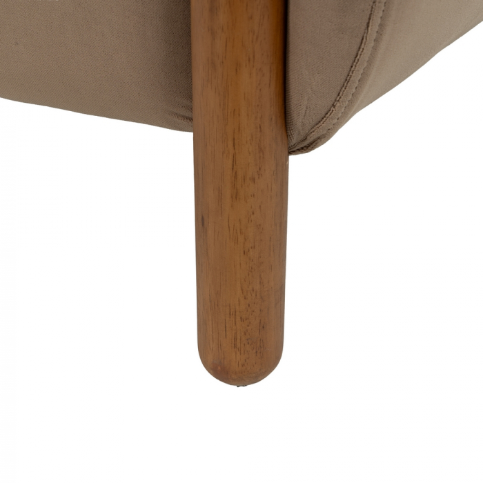 Fotoliu taupe catifea si lemn|Fotolii premium pentru decor rafinat [11]