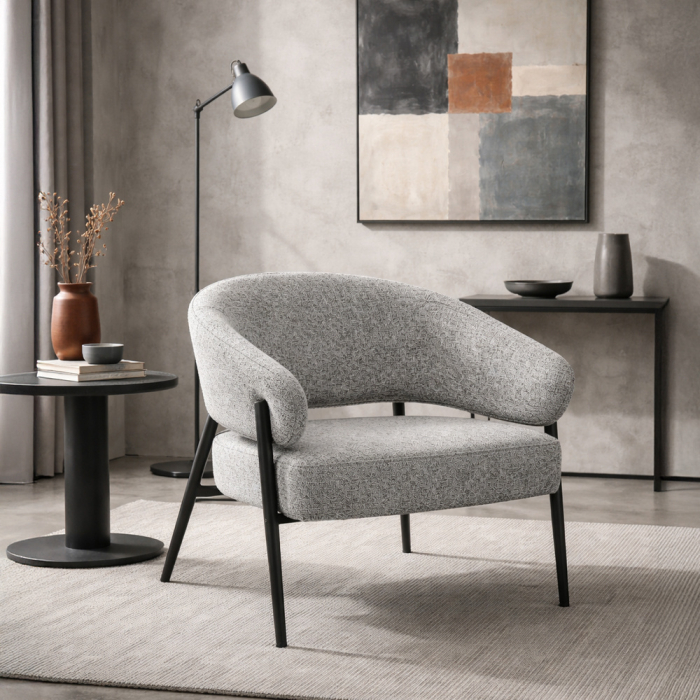 Fotoliu modern gri cadru metalic Moritz [2]