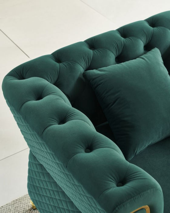 Fotoliu verde elegant glamour CreativDeco accent de culoare [3]