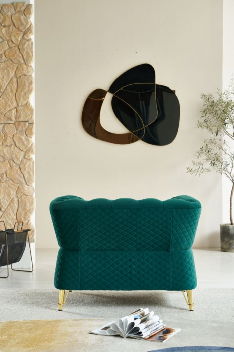 Fotoliu verde elegant glamour CreativDeco accent de culoare [6]