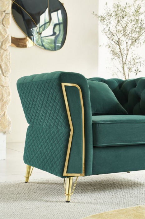 Fotoliu verde elegant glamour CreativDeco accent de culoare [4]