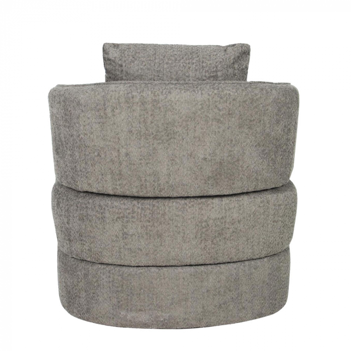Fotoliu Bien verde oliv – vedere laterală cu textură chenille și decor natural [4]