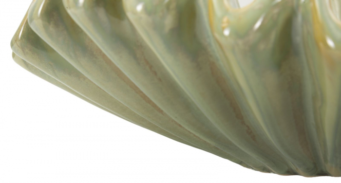Fructieră decorativă modernă verde ceramică cu formă ondulată, model Venice [5]