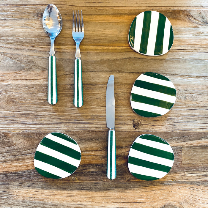 Furculite Moderne Inox Maner Verde|Tacamuri Design Premium [2]