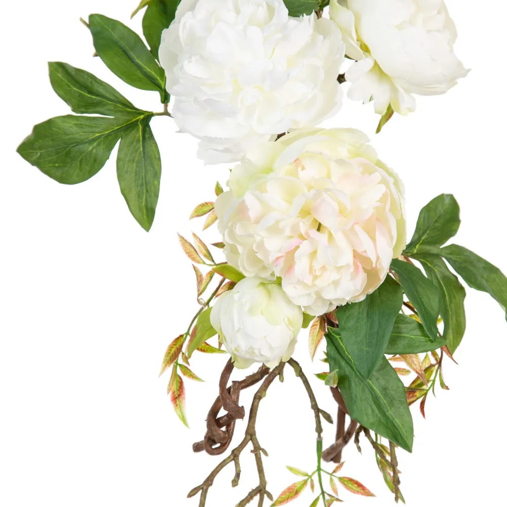 Ghirlanda Bujori Albi | Decoratiuni Nunta Flori Artificiale Elegante [3]