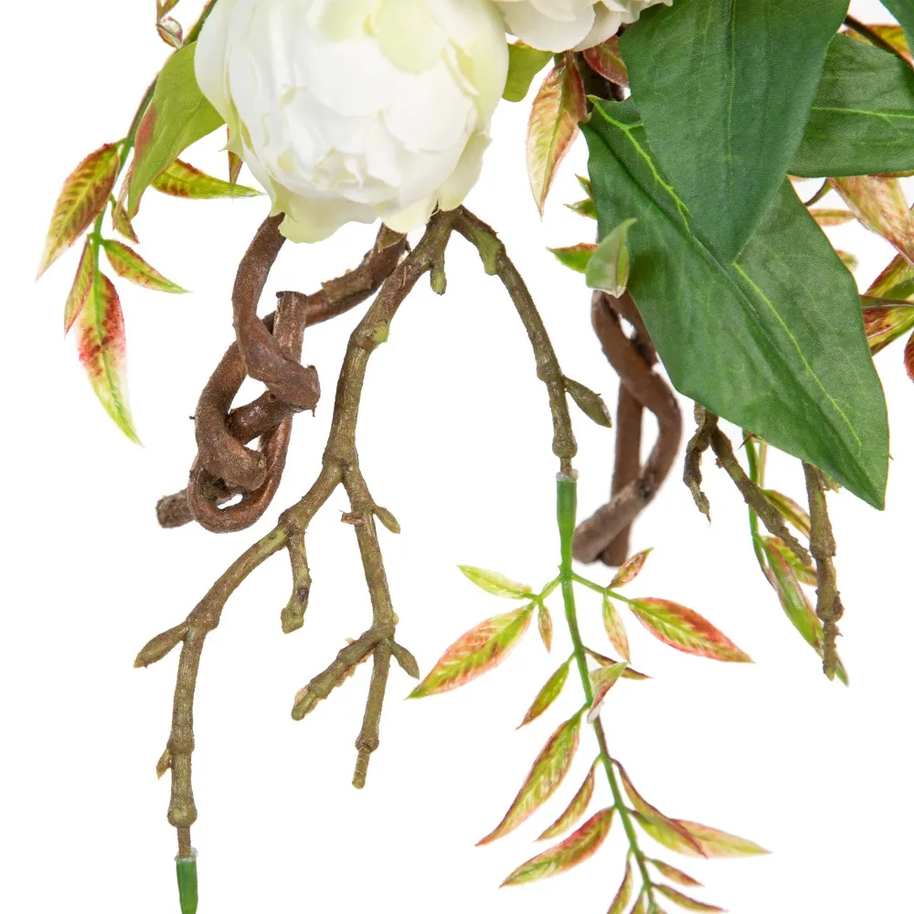 Ghirlanda Bujori Albi | Decoratiuni Nunta Flori Artificiale Elegante [5]