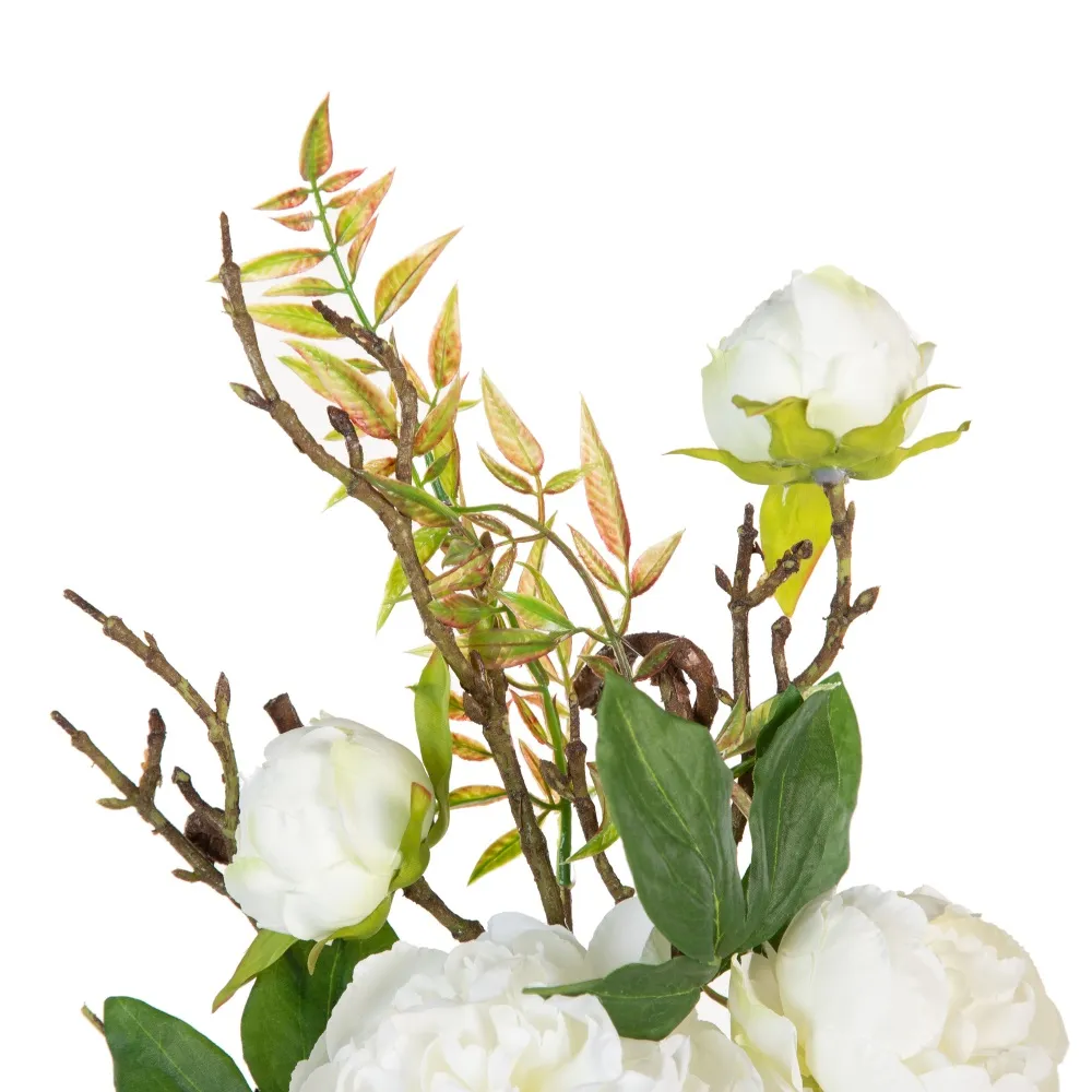 Ghirlanda Bujori Albi | Decoratiuni Nunta Flori Artificiale Elegante [2]