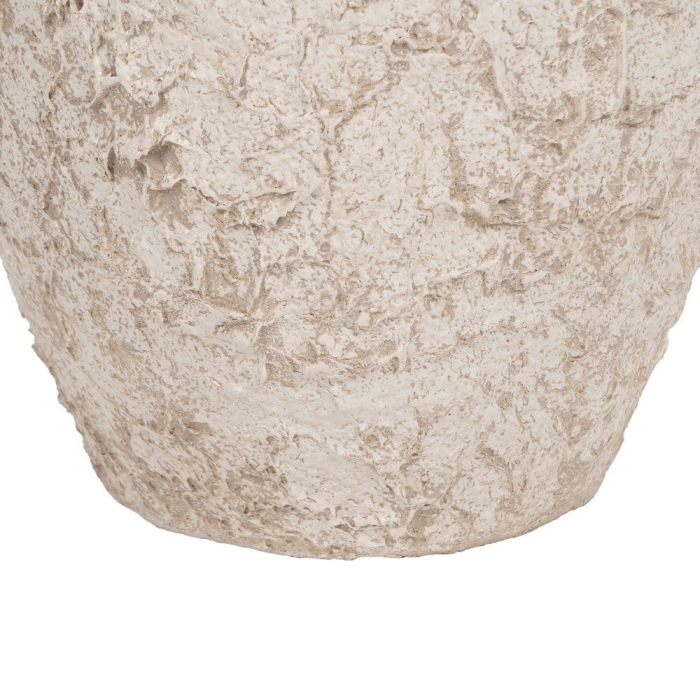 Ghiveci decorativ din ceramică albă rustică formă rotundă [6]