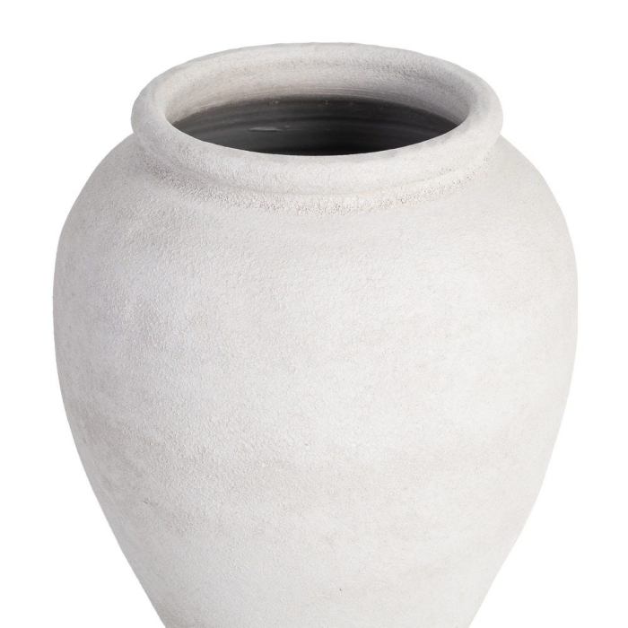 Ghiveci decorativ ceramică albă formă rotunjită [3]