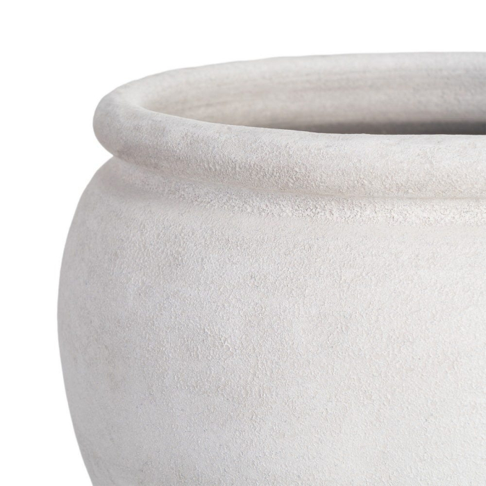 Ghiveci decorativ ceramică albă formă rotunjită lată [3]