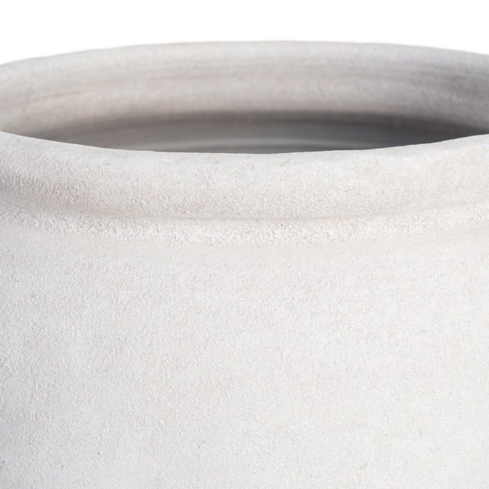 Ghiveci decorativ ceramică albă formă rotunjită lată [5]