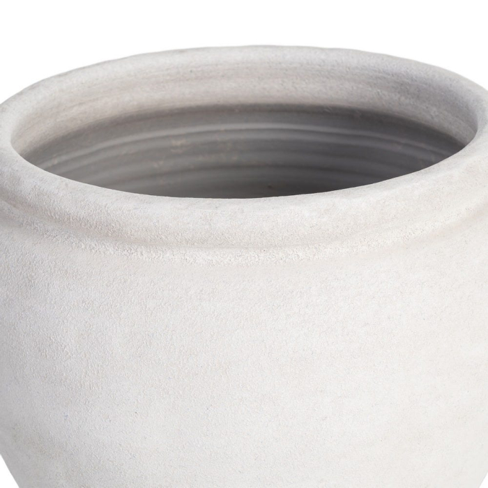 Ghiveci decorativ ceramică albă formă rotunjită lată [4]