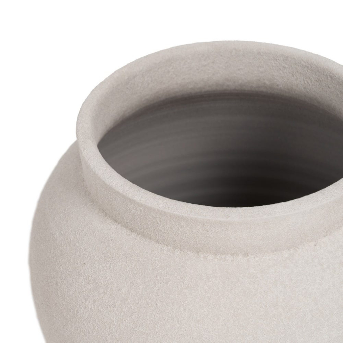 Ghiveci decorativ din ceramică albă formă rotunjită finisaj mat [3]