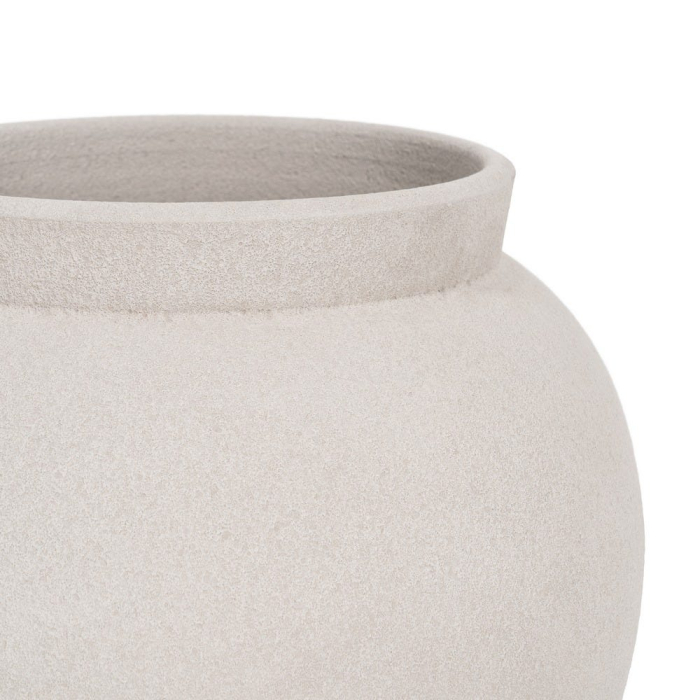 Ghiveci decorativ ceramică albă rotunjit voluminos [4]