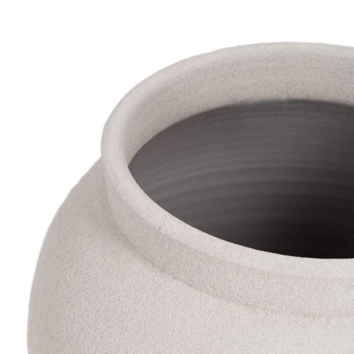 Ghiveci decorativ ceramică albă rotunjit voluminos [3]