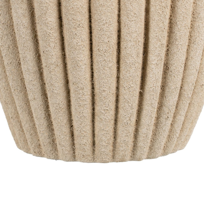 Ghiveci decorativ ceramică bej aspect piatră rotunjit striat [7]
