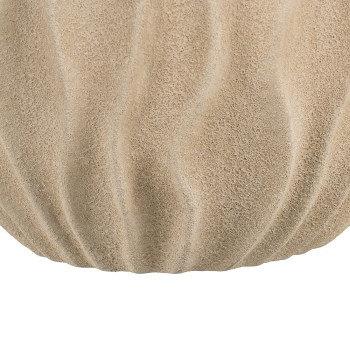 Ghiveci decorativ din ceramică bej model ondulat formă rotunjită compactă [6]
