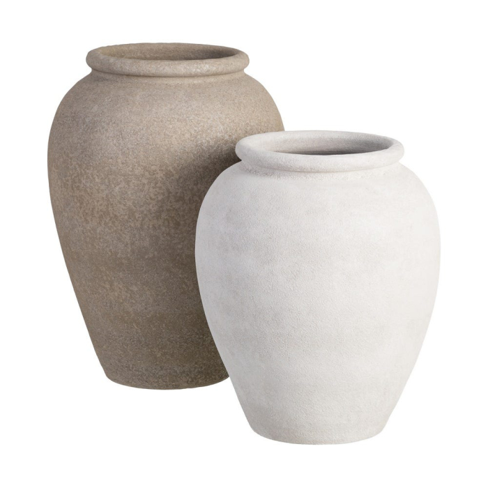 Ghiveci decorativ ceramică crem formă rotunjită [2]