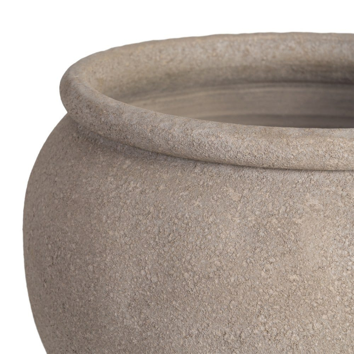 Ghiveci decorativ ceramică crem formă rotunjită lată [3]