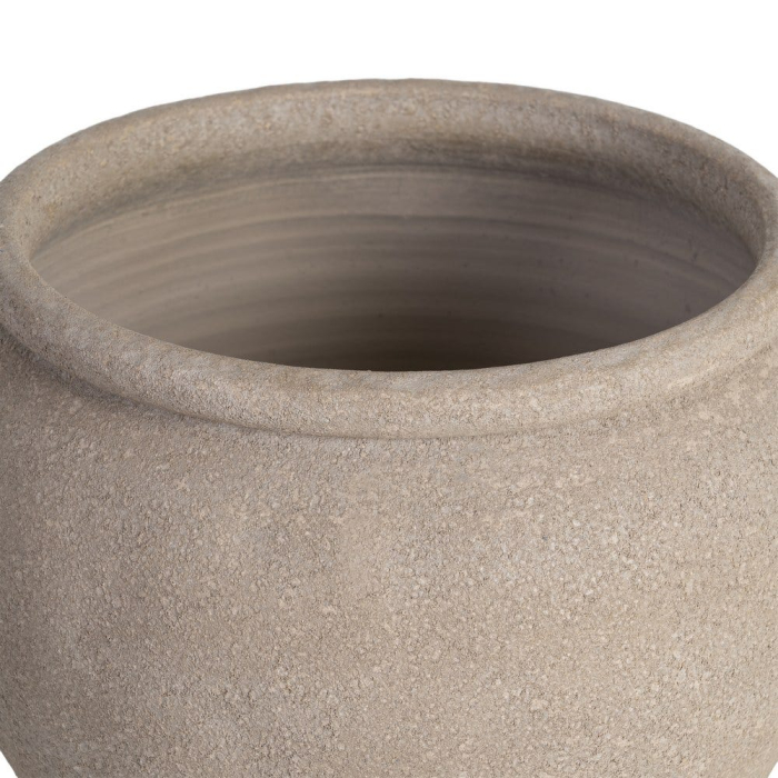 Ghiveci decorativ ceramică crem formă rotunjită lată [4]