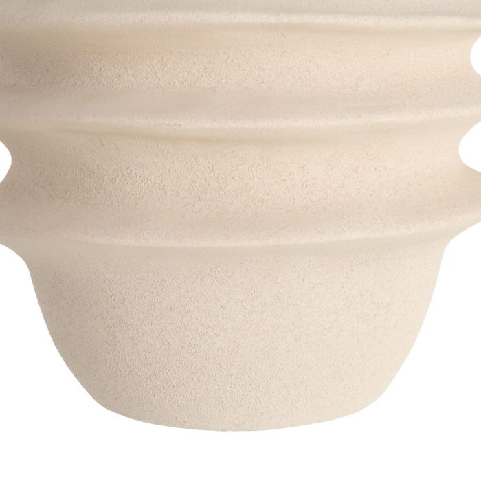 Ghiveci decorativ din ceramică crem cu inele reliefate [4]