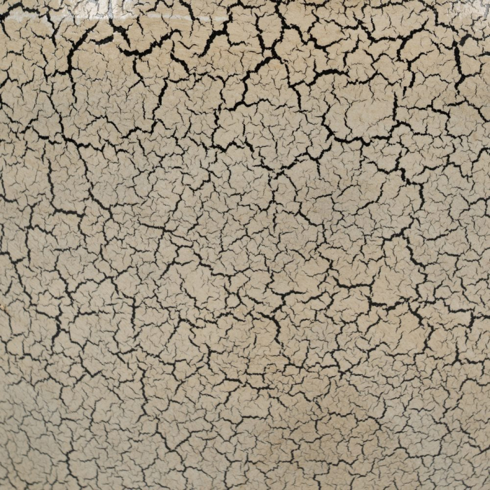 Ghiveci decorativ din ceramică crem cu model texturat și margine neagră [5]