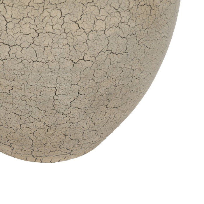 Ghiveci decorativ din ceramică crem cu model texturat și margine neagră [6]