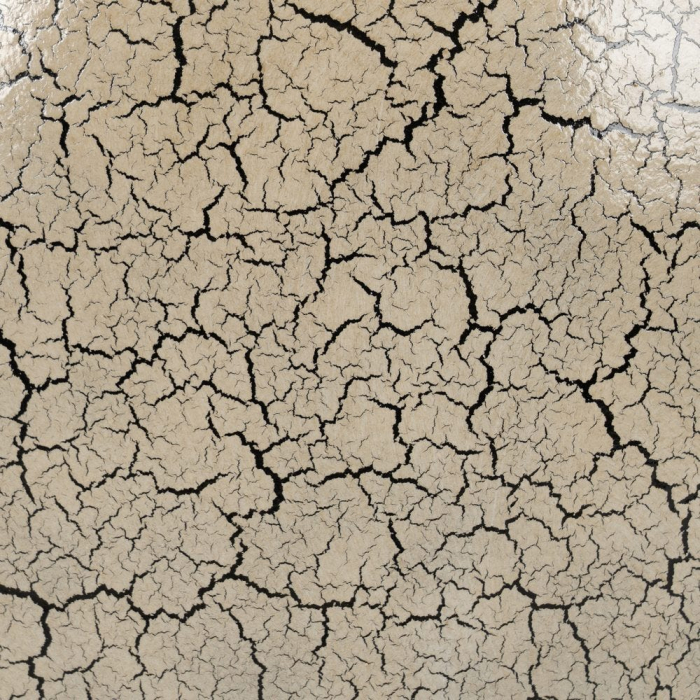 Ghiveci decorativ din ceramică crem cu model texturat și margine neagră [5]