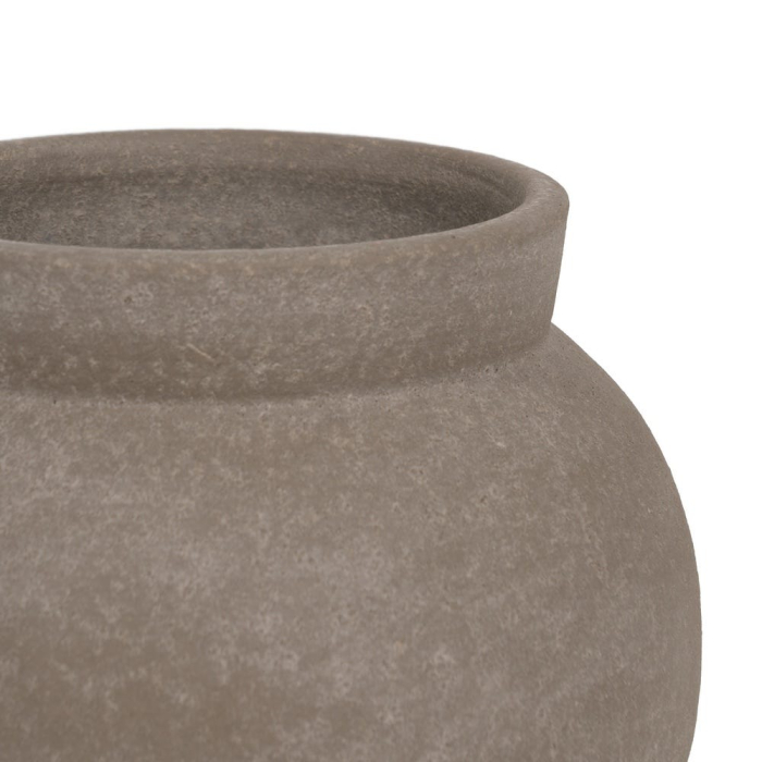 Ghiveci decorativ ceramică gri aspect piatră rotunjit [4]